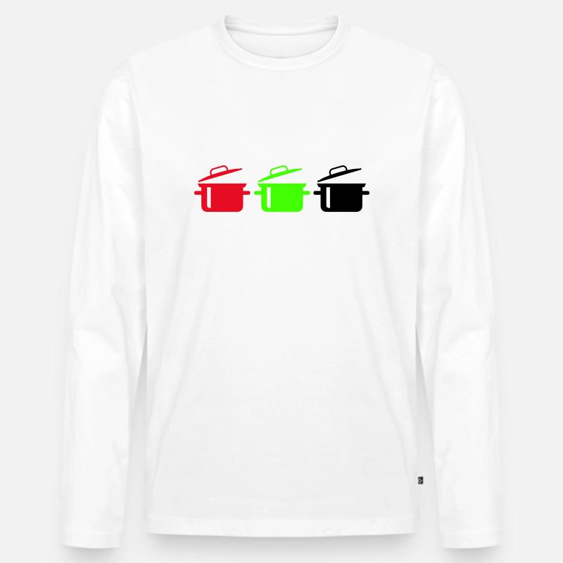 kochtöpfe - Männer Premium Bio Langarmshirt - Weiß