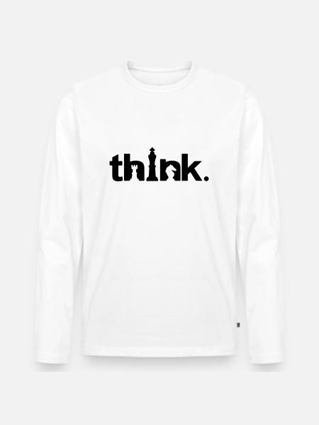 THINK - Men's Premium Organic Long Sleeve Shirt - white