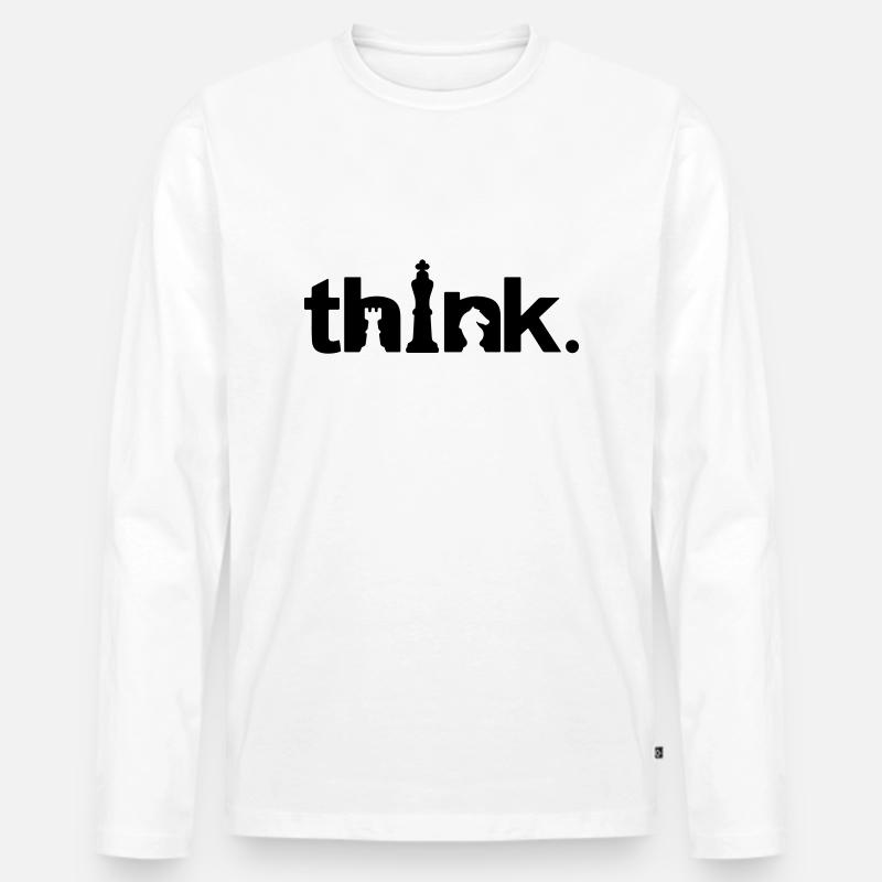 DENKEN - Männer Premium Bio Langarmshirt - Weiß