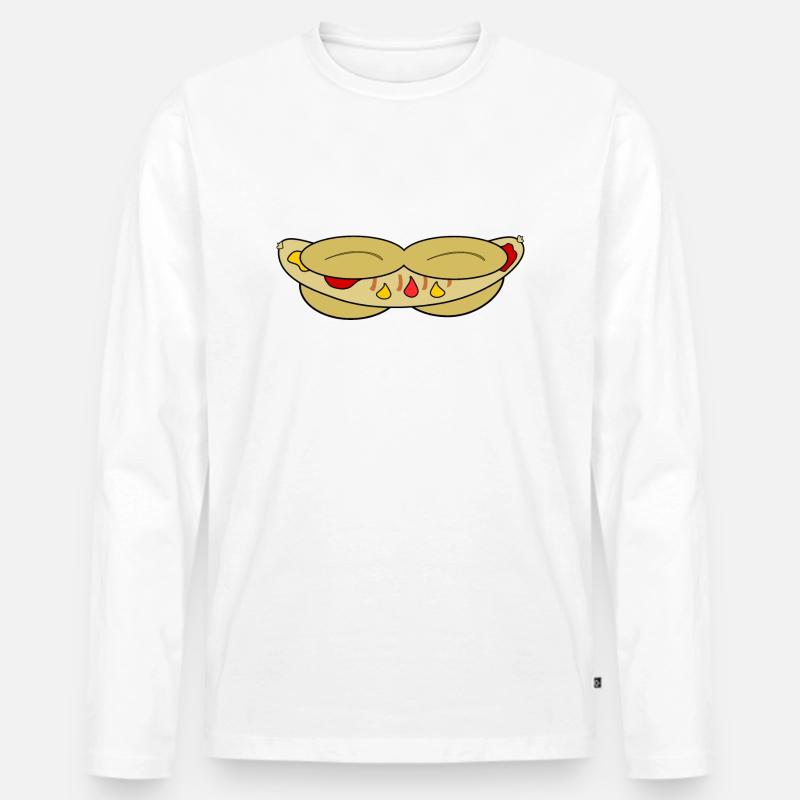 Bratwurst - Männer Premium Bio Langarmshirt - Weiß