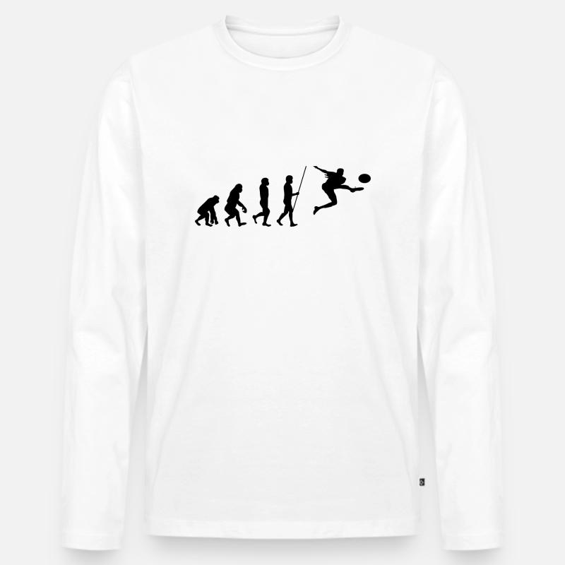 Fussballer Evolution Fussball - Männer Premium Bio Langarmshirt - Weiß