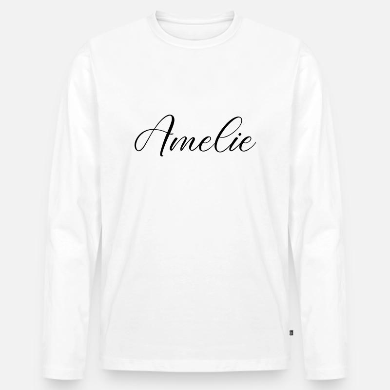 amelie name - Männer Premium Bio Langarmshirt - Weiß