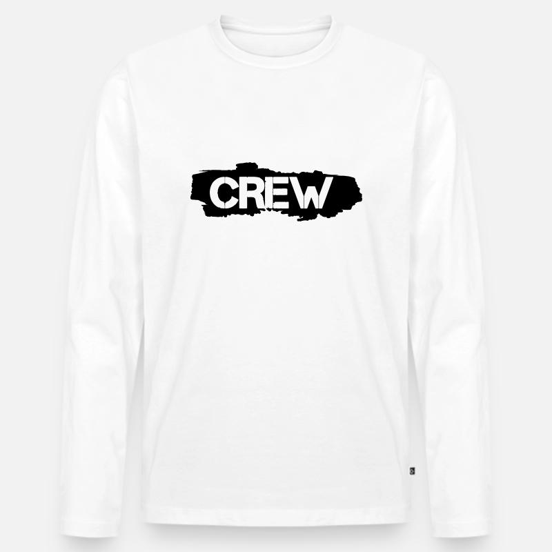 crew - Männer Premium Bio Langarmshirt - Weiß