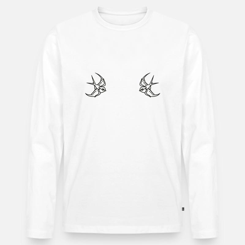 Swallows Shoulder black - Männer Premium Bio Langarmshirt - Weiß