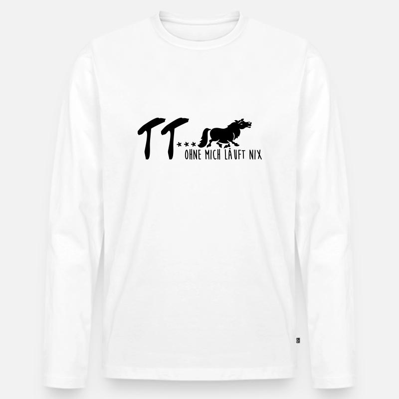 Turniertrottel - Männer Premium Bio Langarmshirt - Weiß