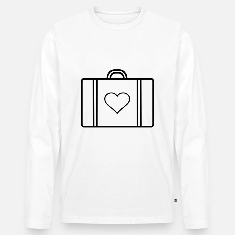 Koffer Reise Liebe - Männer Premium Bio Langarmshirt - Weiß