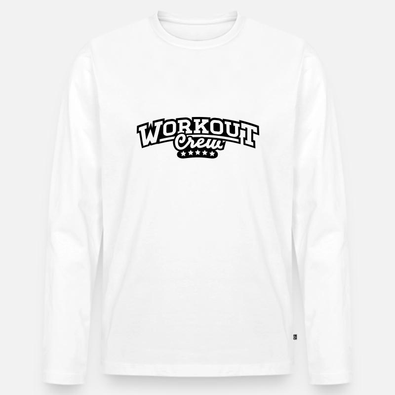 workout_crew_1_f1 - Männer Premium Bio Langarmshirt - Weiß