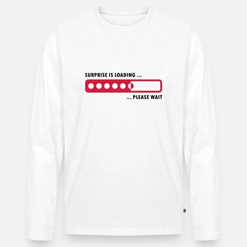 surprise is loading - Männer Premium Bio Langarmshirt - Weiß