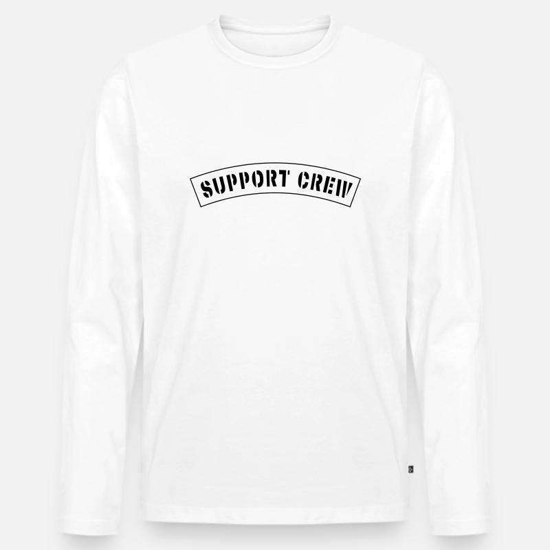Support Crew Style Patch - Männer Premium Bio Langarmshirt - Weiß