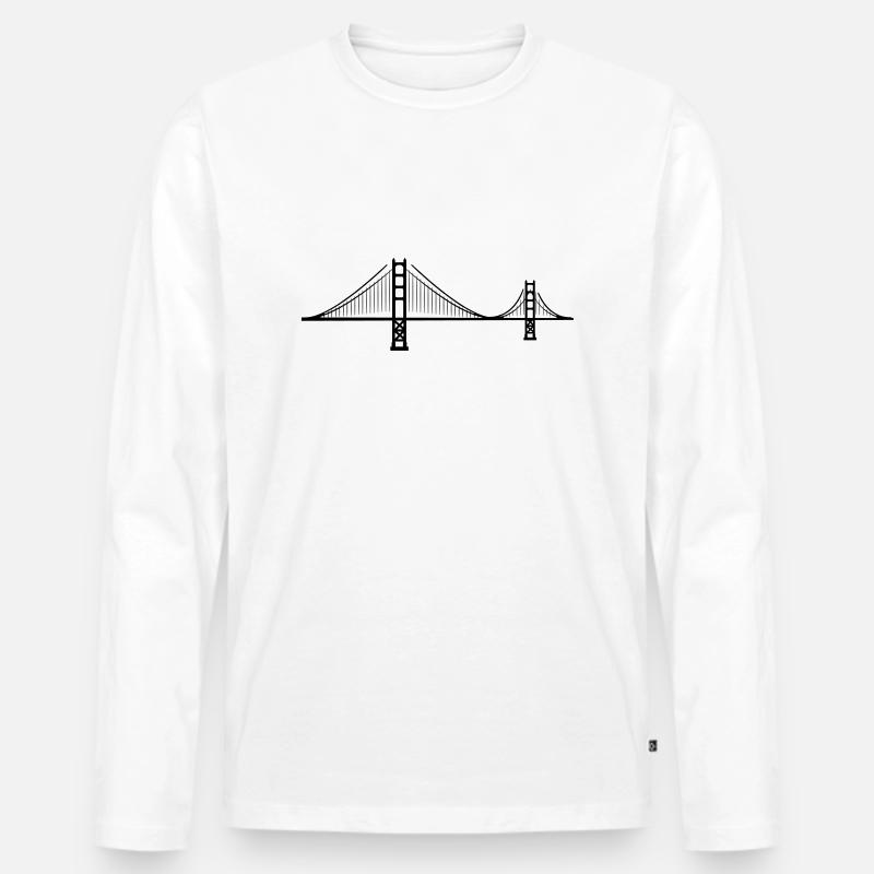 Golden Gate Bridge - Männer Premium Bio Langarmshirt - Weiß