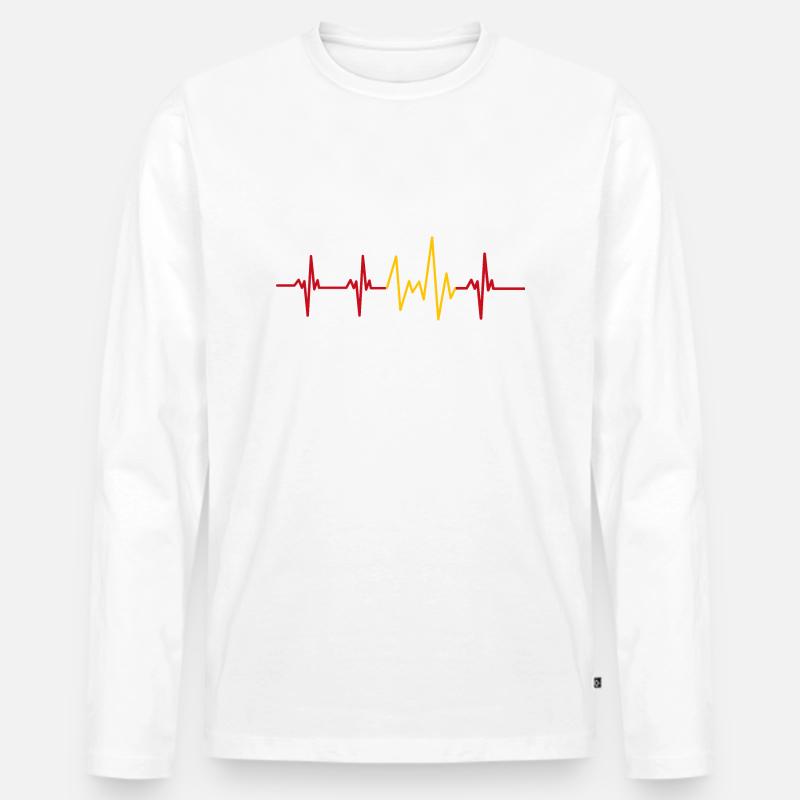 heartbeat Spanien - Männer Premium Bio Langarmshirt - Weiß