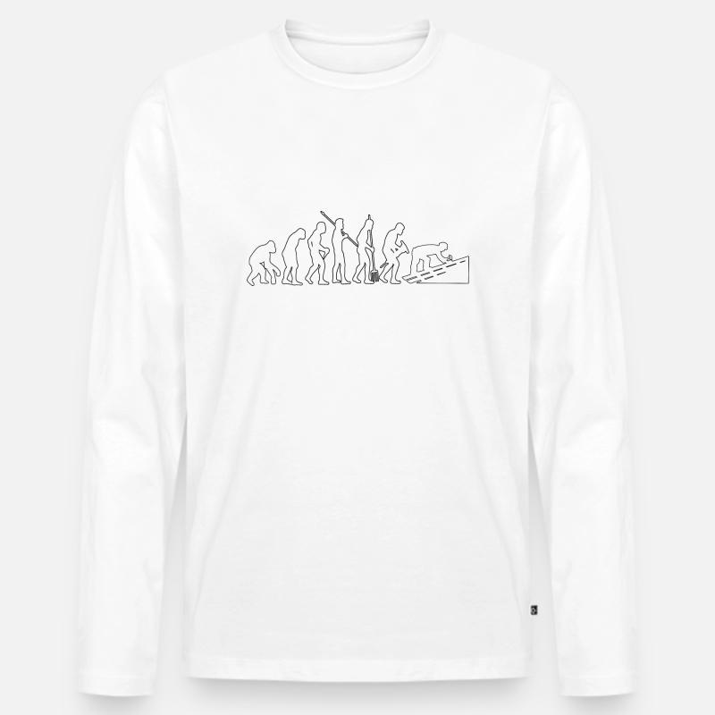 Dachdecker Evolution Handwerk Dachdeckermeister - Männer Premium Bio Langarmshirt - Weiß