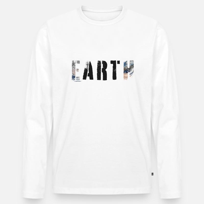 ERDKUNST - Männer Premium Bio Langarmshirt - Weiß