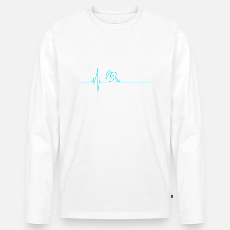 Elektrokardiogramm - Tod - Blau - Männer Premium Bio Langarmshirt - Weiß