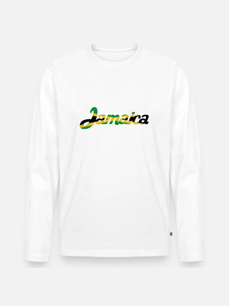 Jamaica - Männer Premium Bio Langarmshirt - Weiß