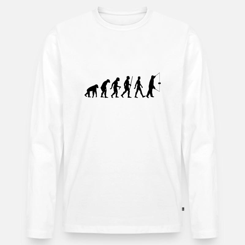 Evolution Diabolo - Männer Premium Bio Langarmshirt - Weiß