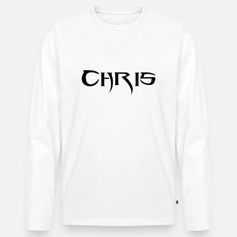 Chris - Männer Premium Bio Langarmshirt - Weiß