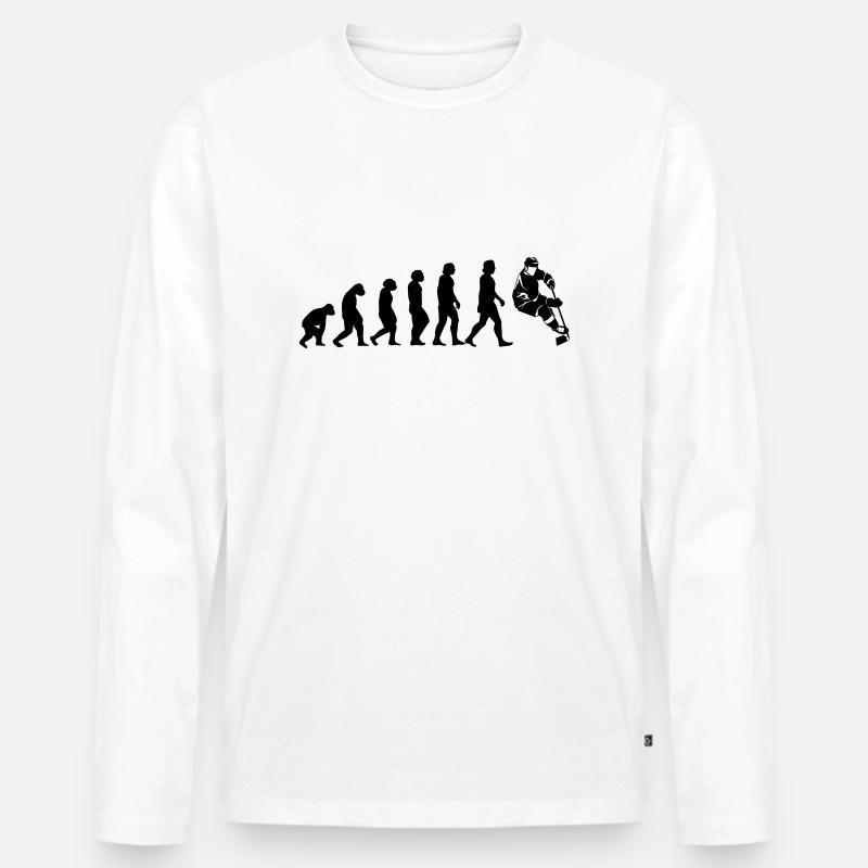 Evolution Hockey - Männer Premium Bio Langarmshirt - Weiß