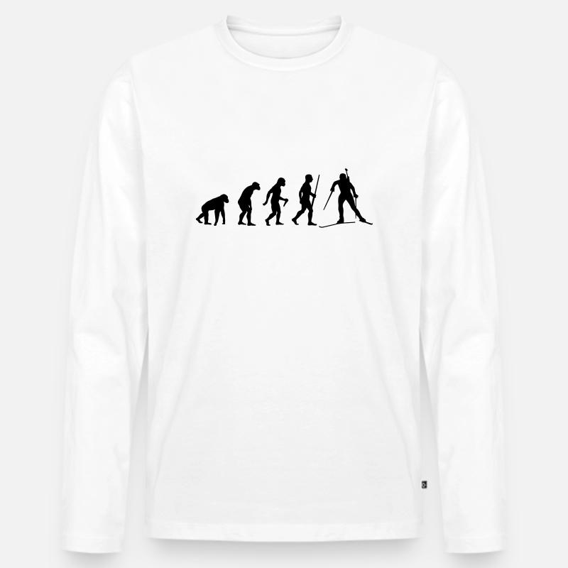 Biathlon Evolution - Männer Premium Bio Langarmshirt - Weiß