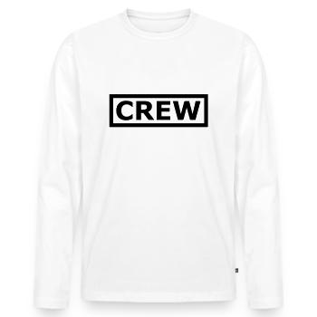 Crew - T-shirt manches longues Premium bio Homme - blanc - Devant - Nico (187cm)