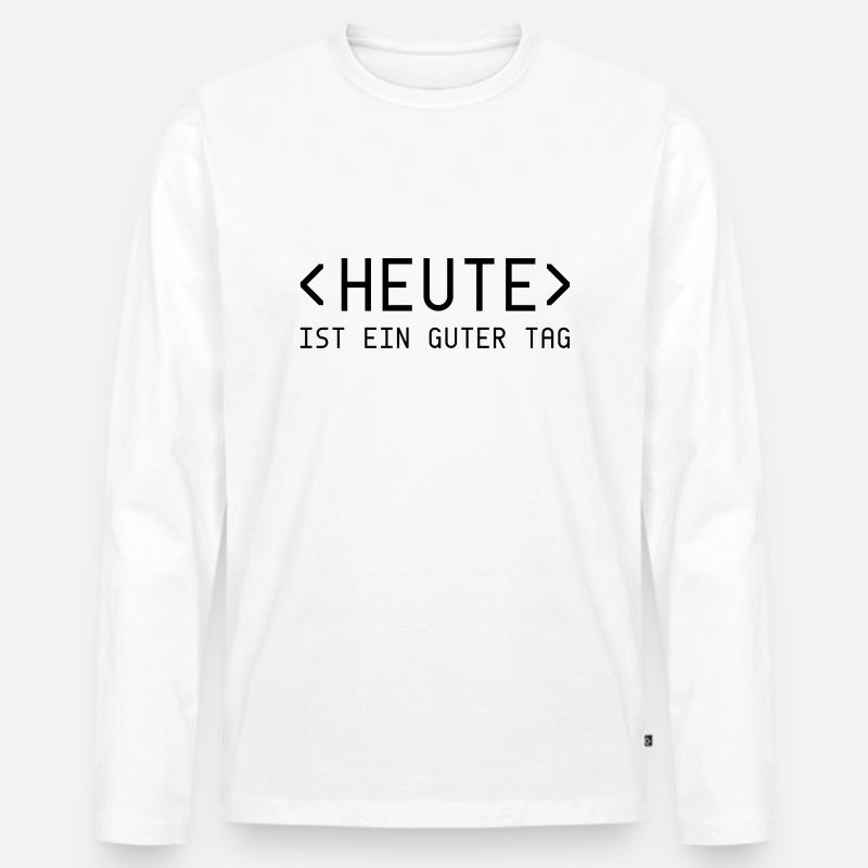 Heute-Tag - Coder - Männer Premium Bio Langarmshirt - Weiß