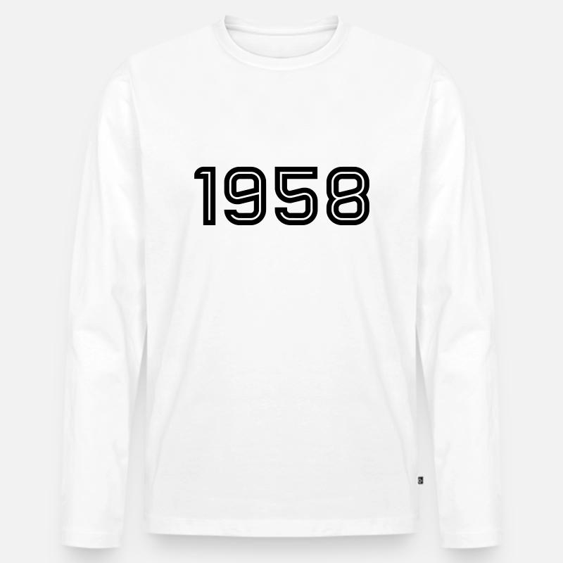 1958 Inline - Männer Premium Bio Langarmshirt - Weiß