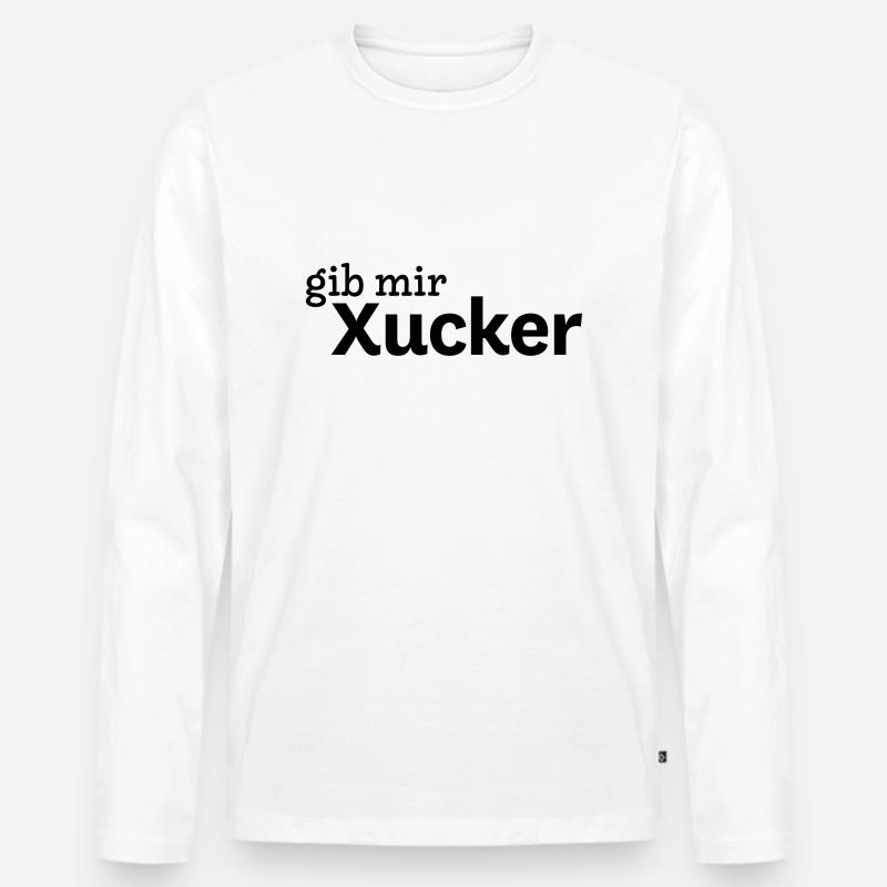 gib mir Xucker - Männer Premium Bio Langarmshirt - Weiß