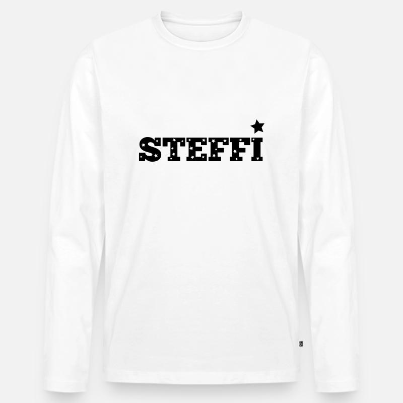 steffi_stern - Männer Premium Bio Langarmshirt - Weiß