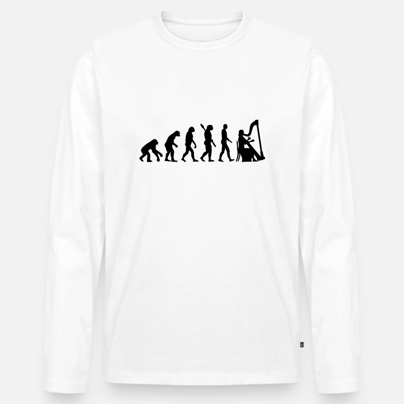 Harfe - Männer Premium Bio Langarmshirt - Weiß