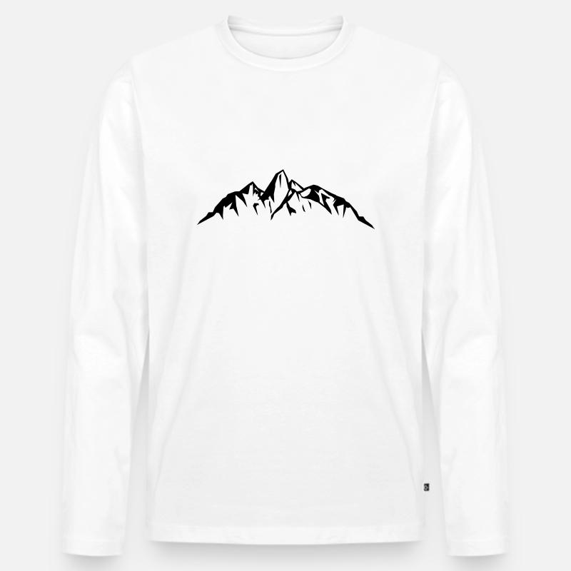 mountains - Männer Premium Bio Langarmshirt - Weiß