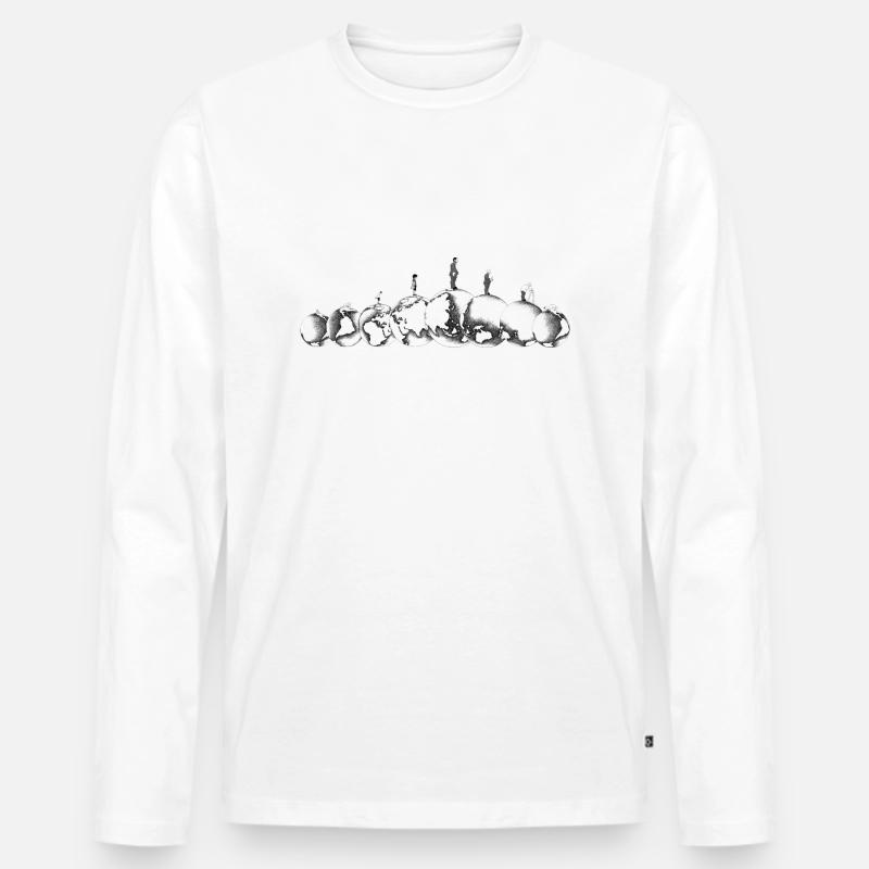 Tic, tac, toc, Lebenszyklus - Männer Premium Bio Langarmshirt - Weiß