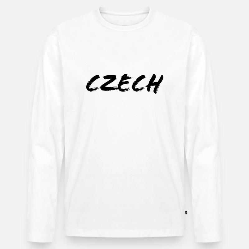 tschechisch - Männer Premium Bio Langarmshirt - Weiß