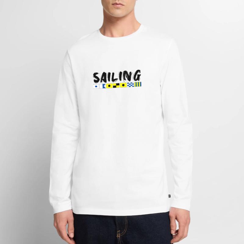 Code du drapeau T-shirt manches longues Premium bio Homme