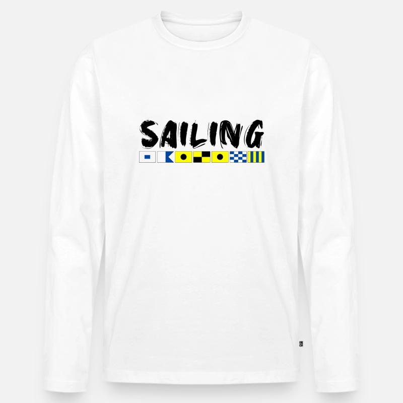 Code du drapeau - T-shirt manches longues Premium bio Homme - blanc