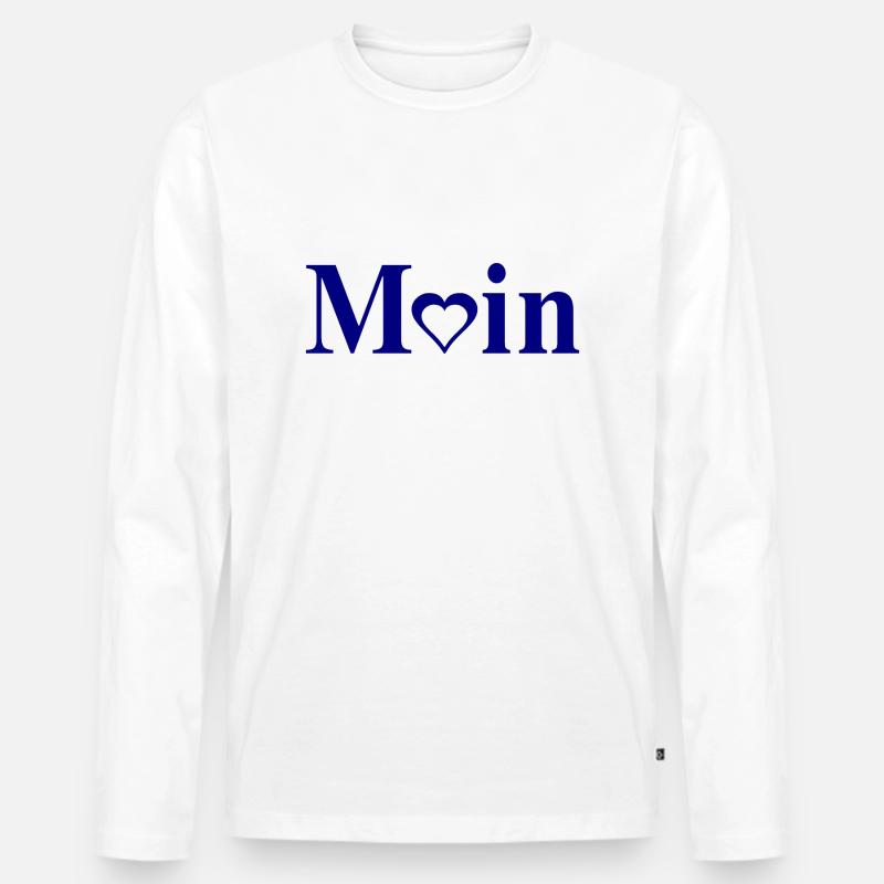 Moin mit Herzchen - Männer Premium Bio Langarmshirt - Weiß