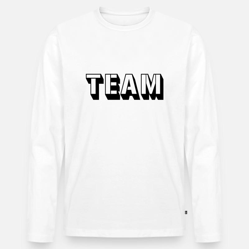 team 1 - Männer Premium Bio Langarmshirt - Weiß