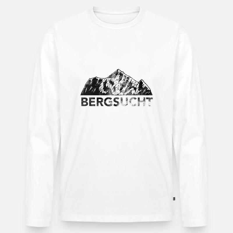 Bergsucht - (7) - Männer Premium Bio Langarmshirt - Weiß