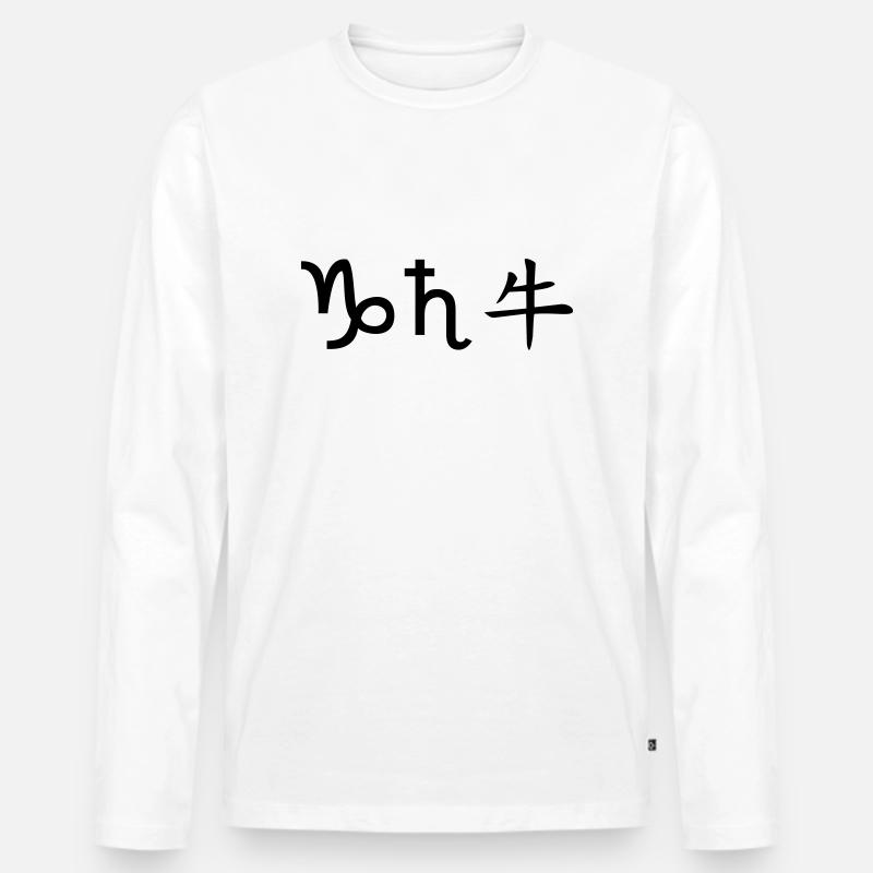 steinbock saturn ochse - Männer Premium Bio Langarmshirt - Weiß