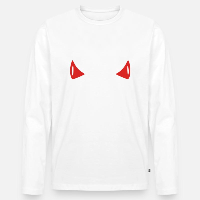 Teufel - Männer Premium Bio Langarmshirt - Weiß