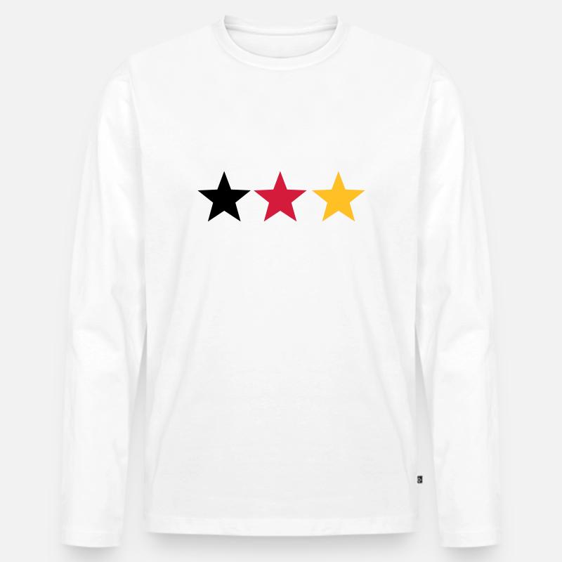 Schwarz rot gold - Männer Premium Bio Langarmshirt - Weiß