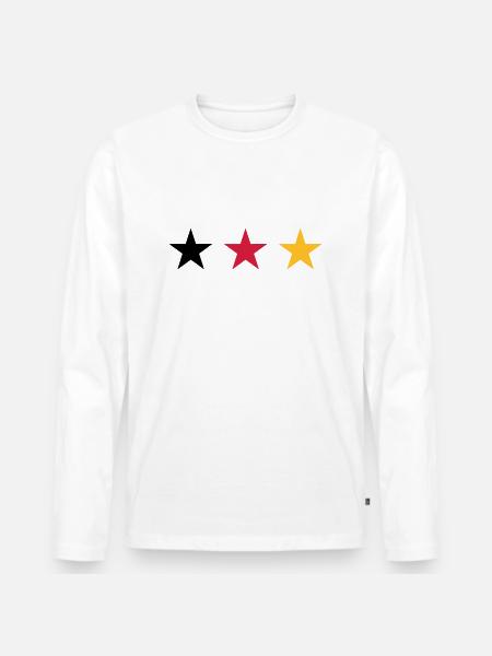 Three stars Germany flag - Men's Premium Organic Long Sleeve Shirt - white