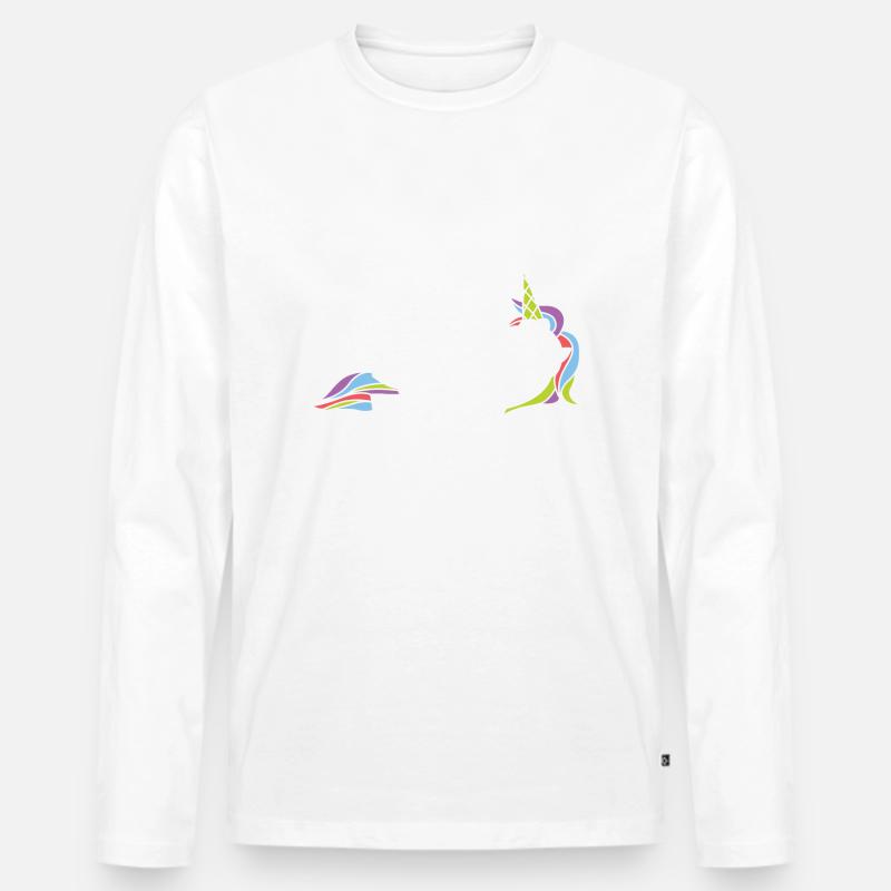 Eishorn - Männer Premium Bio Langarmshirt - Weiß