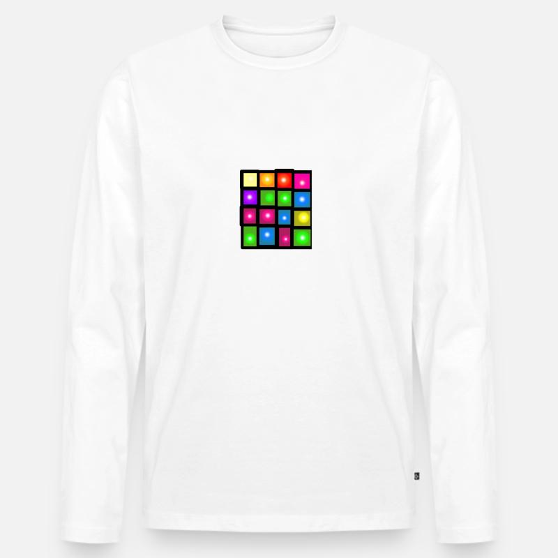 Quadrat - Männer Premium Bio Langarmshirt - Weiß