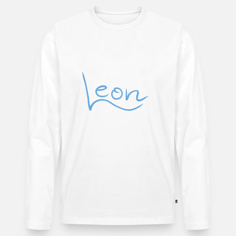 Krone Name Namensschild Leon - Männer Premium Bio Langarmshirt - undefined