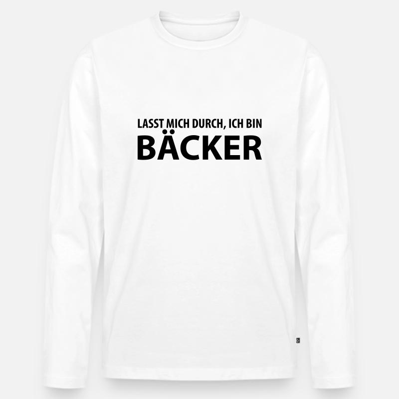 bäcker - Männer Premium Bio Langarmshirt - Weiß