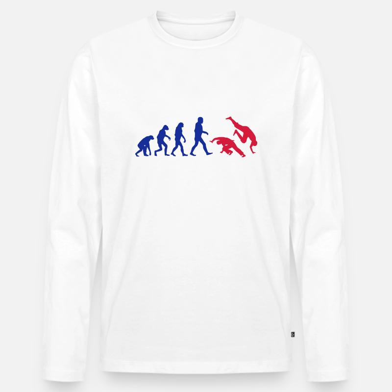 Capoeira Evolution logo - Männer Premium Bio Langarmshirt - Weiß