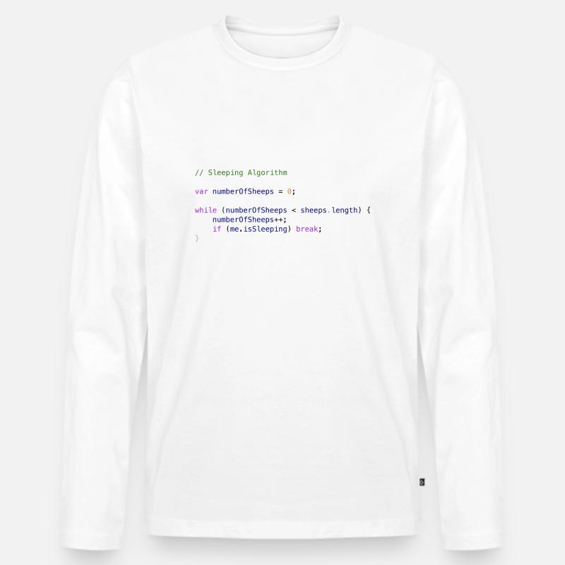 Programmierer Code Schäfchen zählen Logik - Männer Premium Bio Langarmshirt - Weiß