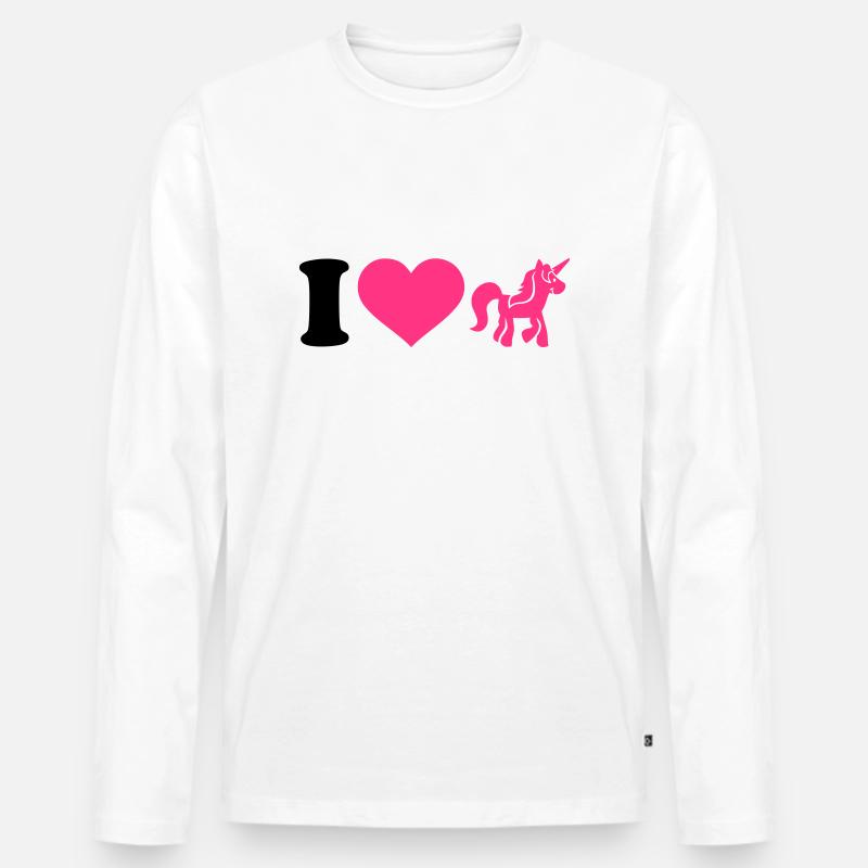 Einhorn - Männer Premium Bio Langarmshirt - Weiß