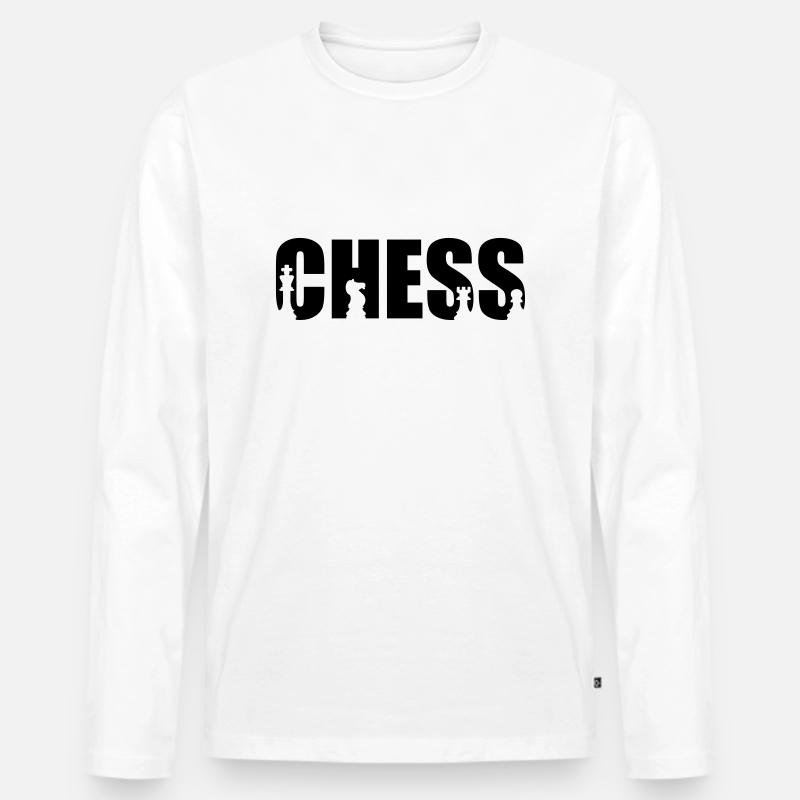 Schach - Männer Premium Bio Langarmshirt - Weiß
