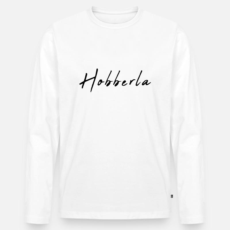 hobberla 1 - Männer Premium Bio Langarmshirt - Weiß